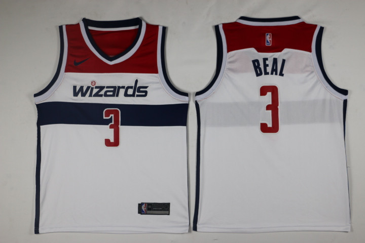Men Washington Wizards 3 Beal White Game Nike NBA Jerseys